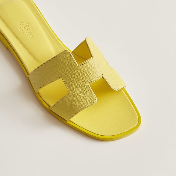 Hermes | Shoes | Nwb Hermes Oran Sandals Yellow 38 Jaune Curcuma 222 New  Color | Poshmark